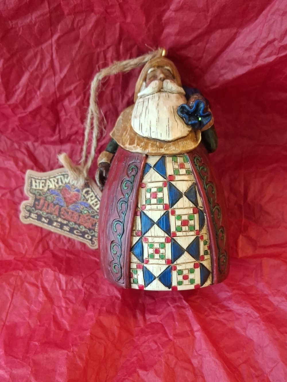 Jim Shore Heartwood Santa Ornament - Red Multicolor Holiday Decoration